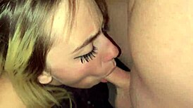 cum-hungry babe gags on cock with messy deepthroat action