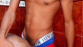 Surprising My Latina Neighbor in the Shower for Intense Fucking and Facial