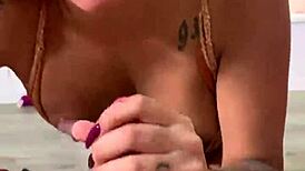 Venezuelan goddess with big ass sucking my monster cock in pov blowjob