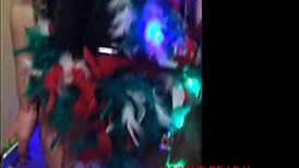 I got caught in Christmas possession play as human Xmas tree, oops!