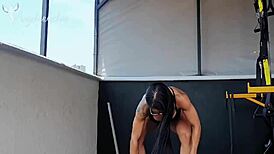 Angel Muscles Demonstrates Training and Flexibility Techniques