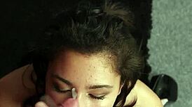 hey, check this feisty idol getting a huge sperm shot on her face, gulping every drop of cream!