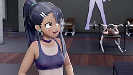 Nagatoro gets wild with gym antics in 3D hentai fun