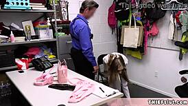 Pretty In Pink Steals Sextoy And Faces Horny Security Guard