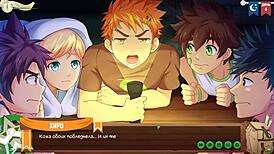 Keitaro Jerks Off Intensely In The Shower During Game Friends Camp Episode 6 With Russian Voice Acting