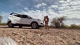 Blonde Milf Couple's Intense Emotions Erupt in Desert Sex After Being Pulled Over by Monster Cock