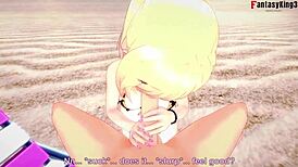 Marin Kitagawa on the Beach in Hentai POV