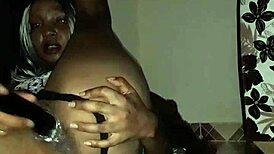 The eggplant toy made me squirt so much that I soaked the entire floor in this intense session