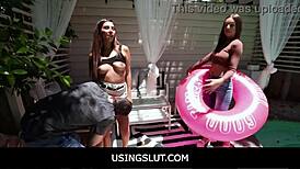 Teen 18+ April Olsen and Gianna Dior free use roommates in wild dorm action.