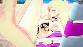 Marin Kitagawa on the Beach in Hentai POV