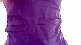 Why is the latina cleaner showing her big tits in the bathroom?