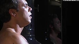 blonde milf masturbates and gets fucked romantically by the fireplace