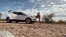 Blonde Milf Couple's Intense Emotions Erupt in Desert Sex After Being Pulled Over by Monster Cock