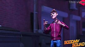 Sodomysquad bbc superhero bodybuilder shoves monster cock in his muscular ass for self fucking