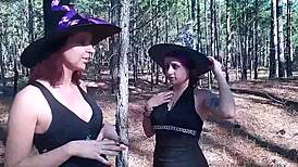 Halloween Voyeur with Small and Big Tits Exposed