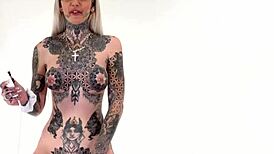 Tattooed Amber Luke Rides Tremor First Time