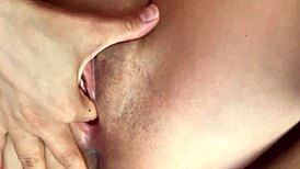 in this pov scene, the pretty shaved pussy girl moans as she's licked and eaten to orgasm. cute and tight.