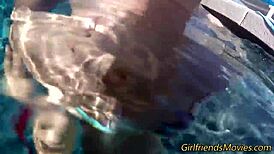 Brunette licks babe's feet outdoors passionately