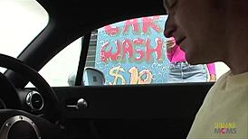 Sexy Girl Didnt Feel Like Washing Cars So She Decided To Give A Customer A Blowjob Before Getting Screwed