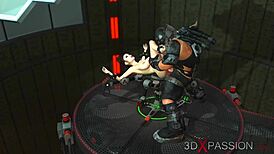 i fucked the super busty cuffed girl with the sci-fi sex machine