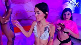 My Heart Races Watching Latina Girl Give Sloppy Blowjobs with Deepthroat Skills in Group Action