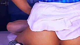 Latina Colegiala in HOT Jacuzzi Affair with Lover