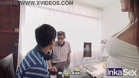 Milf can't stop thinking and fucks young stud with husband watching 😏