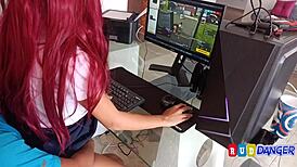 teen girl begs for lessons and ends up taking it deep in her big ass