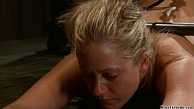 yo, check this bound blonde getting anal plugged hard in a wild device setup, total fetish vibe