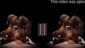 Vreal 18K Double Titfuck With Cum Dirty Tongue Kiss - Cgi 3D Threesome Ffm Featuring Harley Quinn And Alexa
