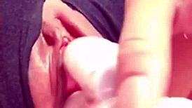 Slutty Girl Squirts Shaved Pussy Masturbation 😈