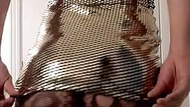 hot crossdresser in that sexy gold tight dress, wanna see?