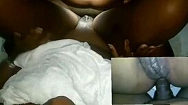 Ebony ass filled with cum after blowjob