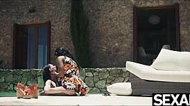 want to see lesbian beauties masturbate naked with feet fetish outdoors?