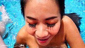 my bargirl girlfriend sucks my cock by the pool