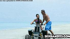 Is this the hottest latina fucking on the beach with her big tits bouncing?