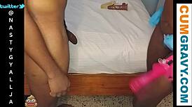 She fiercely pegs her cheating boyfriend with intense bdsm action involving big black cock