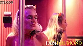 diabinha milf dances on pole, fucks hard till cum on big brazilian ass