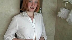 yanks nadia teases with dildo play in steamy bath tube