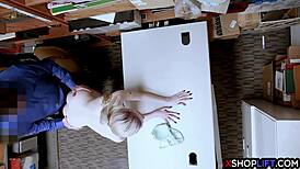 teen 18+ stole thongs at office and sucked cock to avoid jail