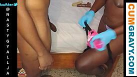 She fiercely pegs her cheating boyfriend with intense bdsm action involving big black cock