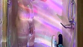 Real crossdresser transgender woman enjoy shower play with black man