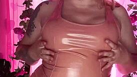 Teasing in LATEX DRESS with that HUGE ASS!