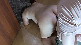 stepmom in thong gets surprised with anal in bathroom