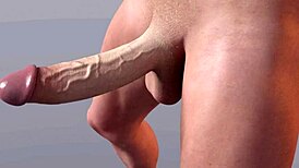 huge white dick bounces in shocking 3d animation.