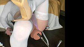 I love how this slow fucking machine opens my tight tranny hole just perfect
