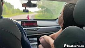 Uber Driver and Boyfriend Banging Me Hard in Outdoor Group Action! 😜