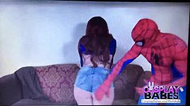 Spiderman fucks Mary Jane Watson. Big tits facial.