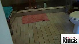 my gorgeous brunette gf lets me fuck her hard after shower, so horny