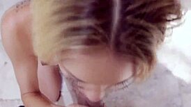 pov teen sucks cock deepthroat and fingers herself